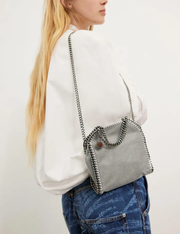 Stella McCartney TopHandle Bags Women Falabella Tiny Tote Bag Light Grey Stella McCartney TopHandle Bags Women Falabella Tiny Tote Bag Light Grey