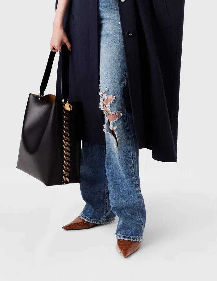 Stella McCartney Tote Bags Women Frayme Whipstitch Tote Bag Midnight Black Stella McCartney Tote Bags Women Frayme Whipstitch Tote Bag Midnight Black