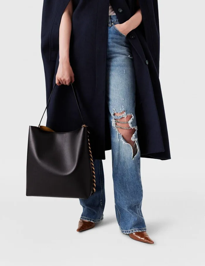 Stella McCartney Tote Bags Women Frayme Whipstitch Tote Bag Midnight Black Stella McCartney Tote Bags Women Frayme Whipstitch Tote Bag Midnight Black