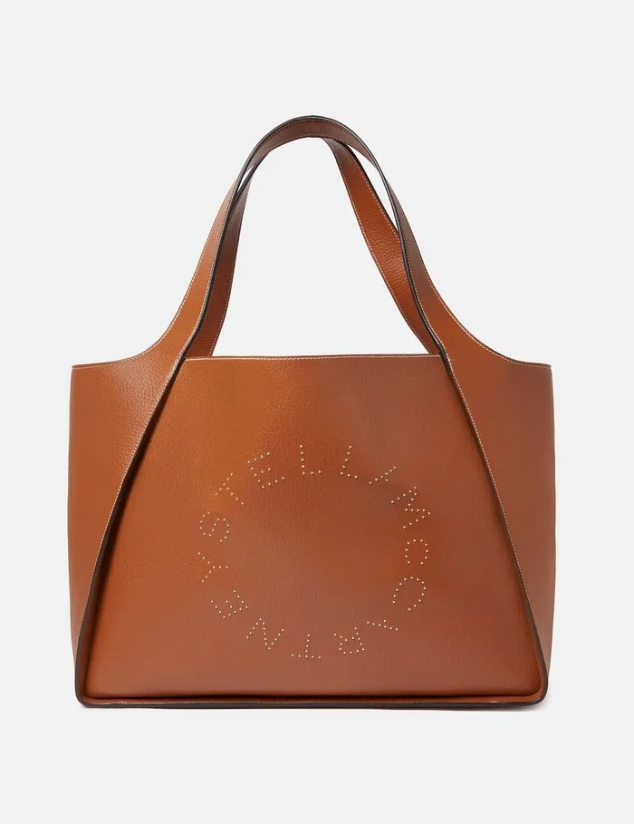 Stella McCartney Tote Bags Women Logo Large Tote Bag Pecan