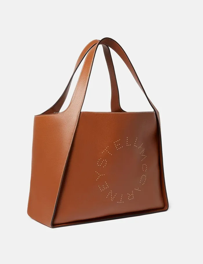 Stella McCartney Tote Bags Women Logo Large Tote Bag Pecan