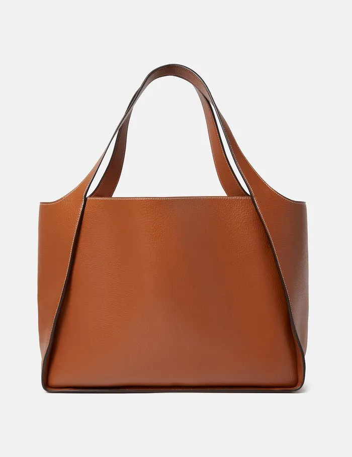 Stella McCartney Tote Bags Women Logo Large Tote Bag Pecan