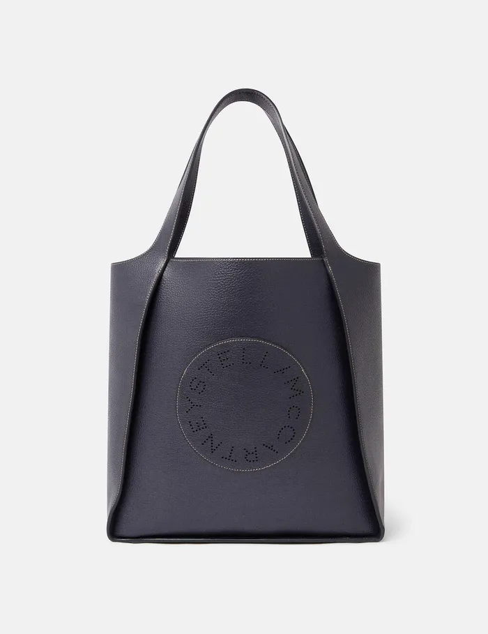 Stella McCartney Tote Bags Women Logo Square Tote Bag Indigo Moon