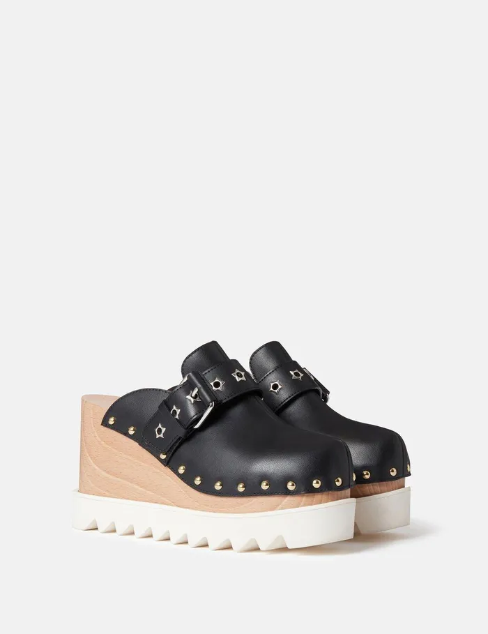 Stella McCartney Wedges Women Elyse StarStudded Mules Black Stella McCartney Wedges Women Elyse StarStudded Mules Black
