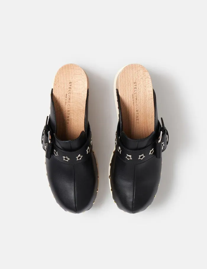Stella McCartney Wedges Women Elyse StarStudded Mules Black Stella McCartney Wedges Women Elyse StarStudded Mules Black