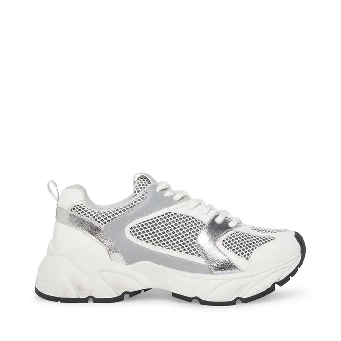 Steve Madden Issac Whitegrey White Grey Womens Sneakers