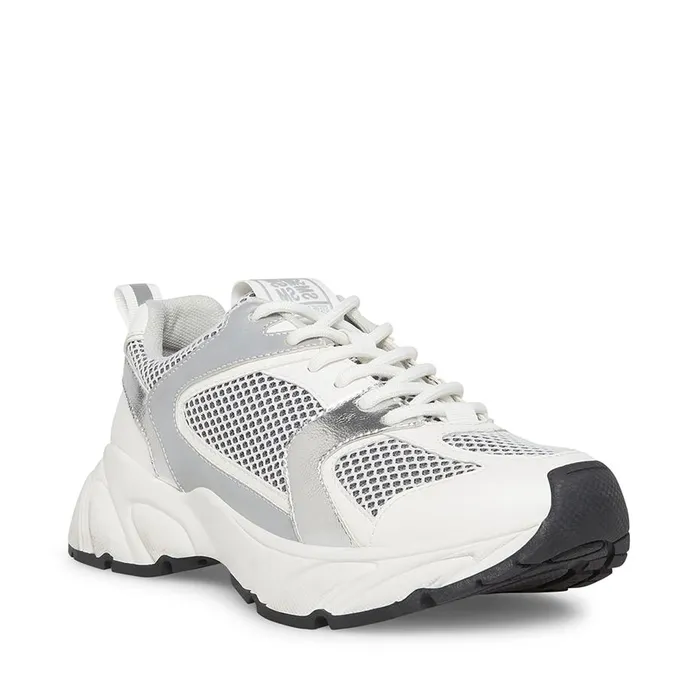 Steve Madden Issac Whitegrey White Grey Womens Sneakers Steve Madden Issac Whitegrey White Grey Womens Sneakers