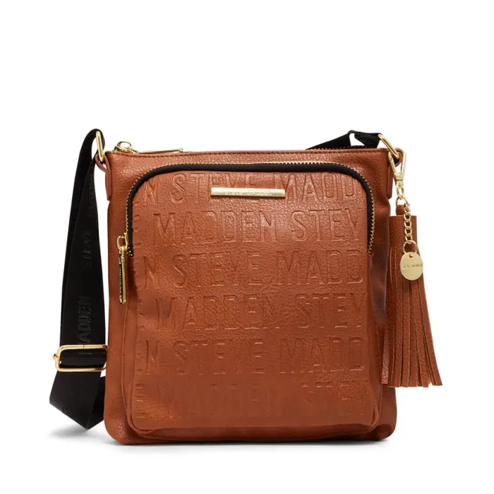 Steve Madden Logo Crossbody Cognac Womens Shoulder Bags