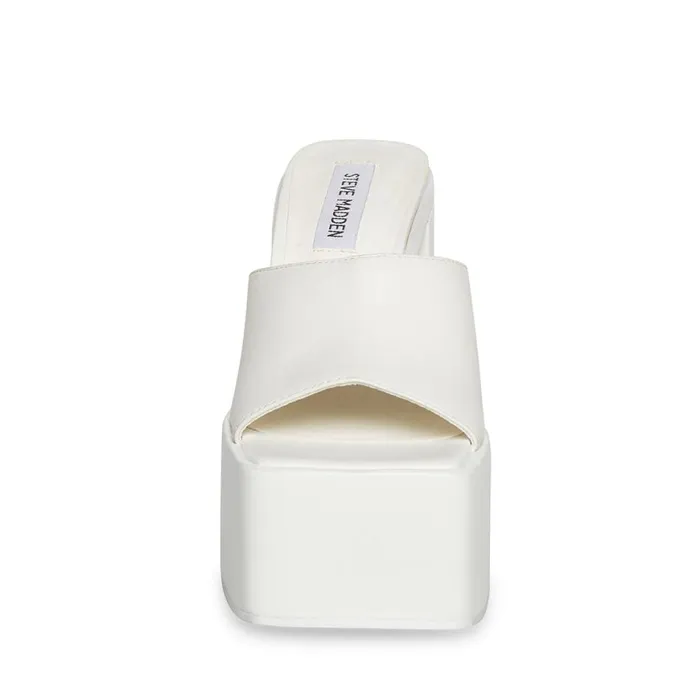 Steve Madden Trixie White Leather Womens Mules Steve Madden Trixie White Leather Womens Mules