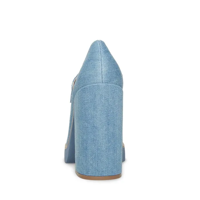 Steve Madden Twice Denim Fabric Womens Loafers