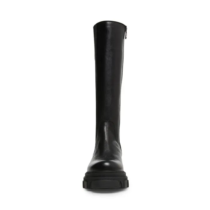 Steve Madden Wayde Black Leather Womens Boots