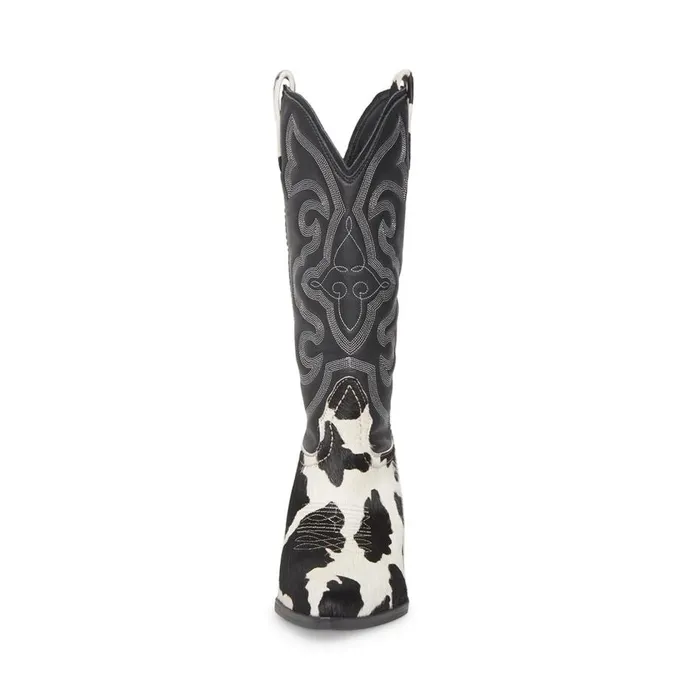 Steve Madden West Blackwhite Black White Womens Boots
