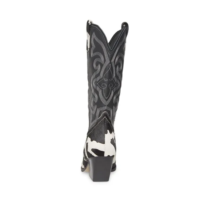 Steve Madden West Blackwhite Black White Womens Boots