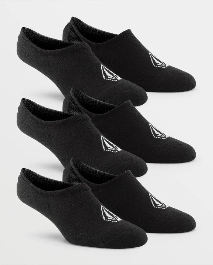Stones No Show Sock 3 Pack 8211 Black Mens Volcom Socks