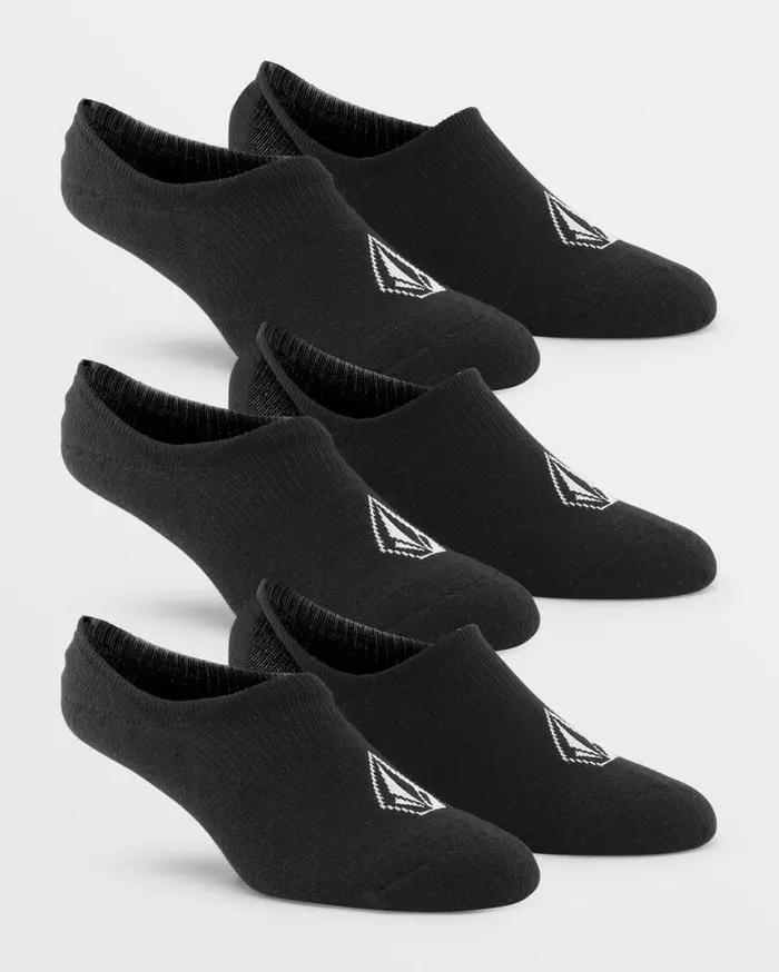 Stones No Show Sock 3 Pack 8211 Black Mens Volcom Socks