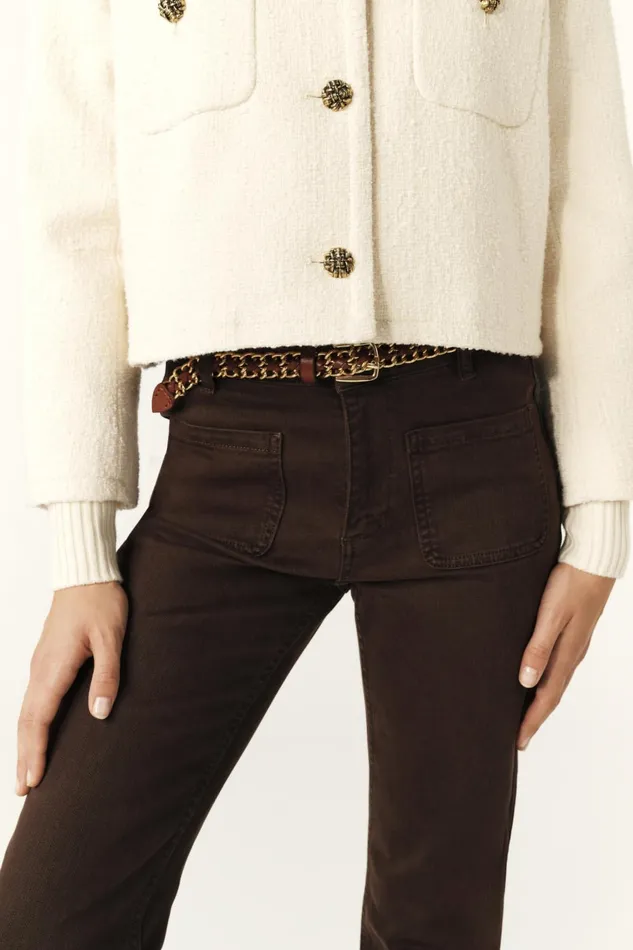 StraightLeg Jeans Ross OffWhite Women Baandsh Pants and Jeans