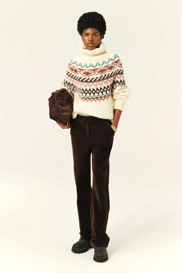 StraightLeg Velvet Pants Babilon Pink Women Baandsh Pants and Jeans
