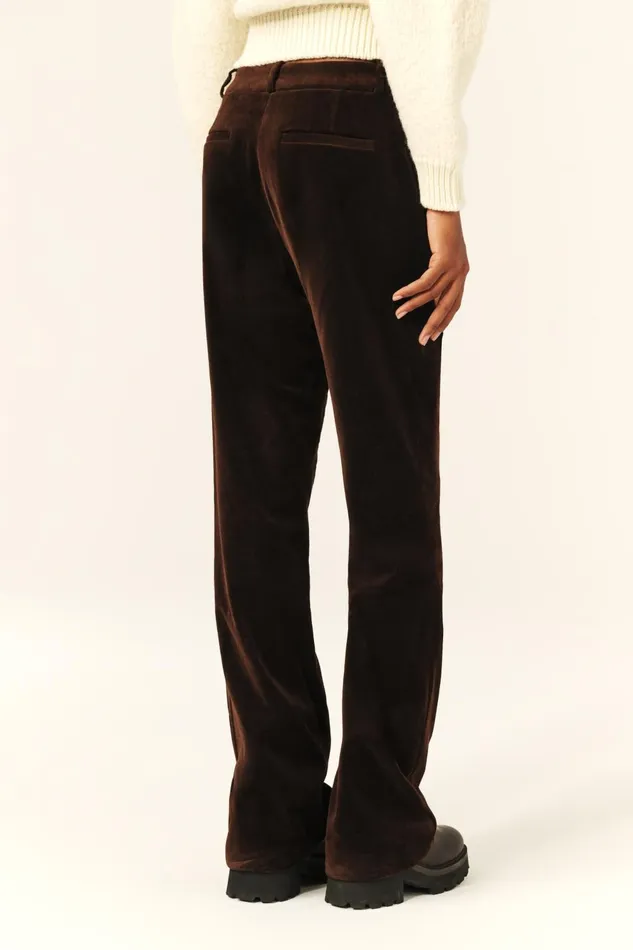 StraightLeg Velvet Pants Babilon Pink Women Baandsh Pants and Jeans
