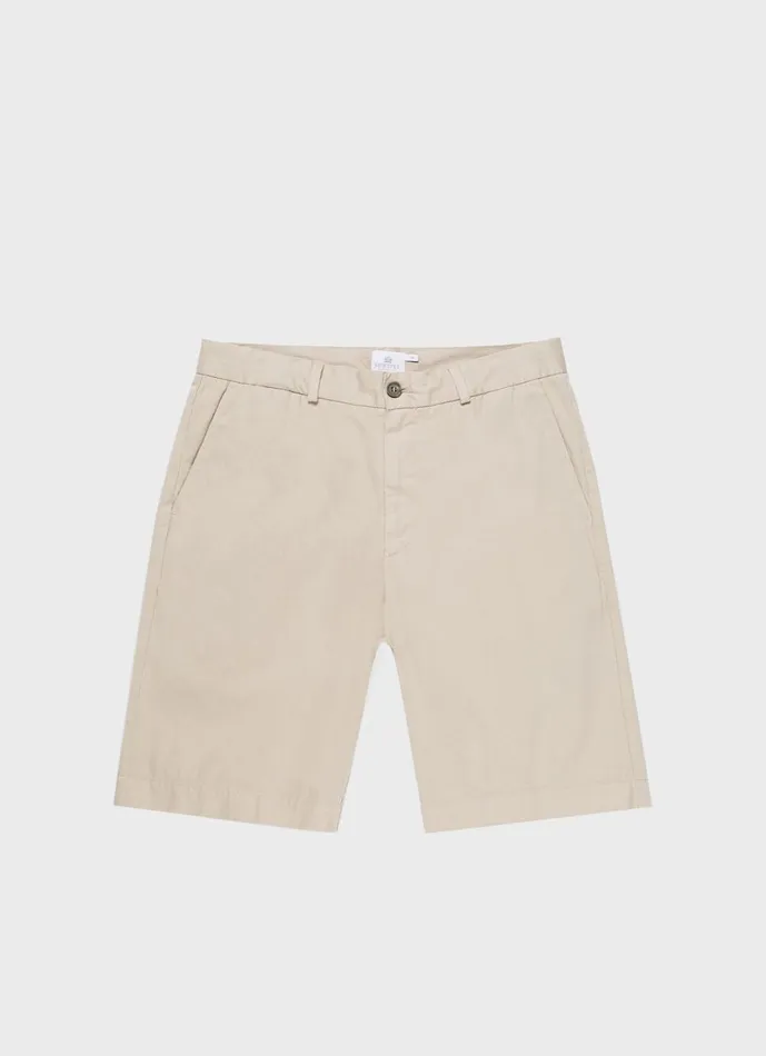 Stretch Cotton Twill Chino Shorts Light Stone Men SUNSPEL Shorts