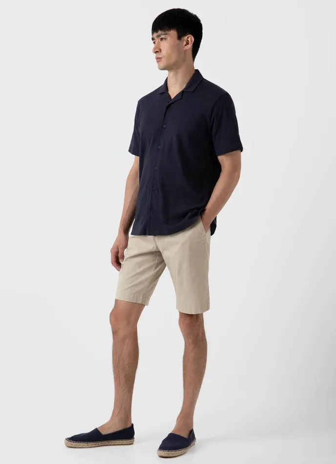 Stretch Cotton Twill Chino Shorts Light Stone Men SUNSPEL Shorts