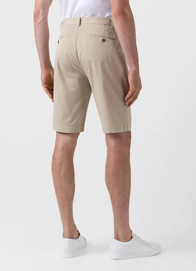 Stretch Cotton Twill Chino Shorts Light Stone Men SUNSPEL Shorts