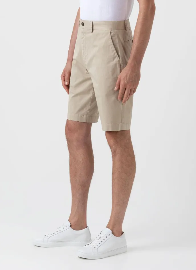 Stretch Cotton Twill Chino Shorts Light Stone Men SUNSPEL Shorts