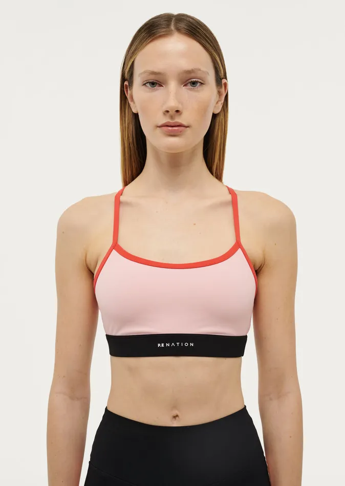 StudioSoft PE Nation Women SIGNATURE SPORTS BRA IN CRYSTAL ROSE
