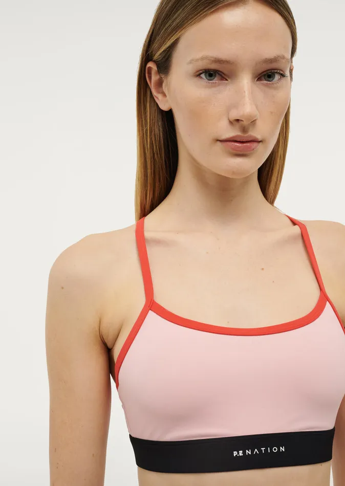 StudioSoft PE Nation Women SIGNATURE SPORTS BRA IN CRYSTAL ROSE