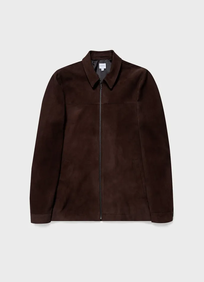 Suede Harrington Jacket Cocoa Men Jackets and Coats ussunspel