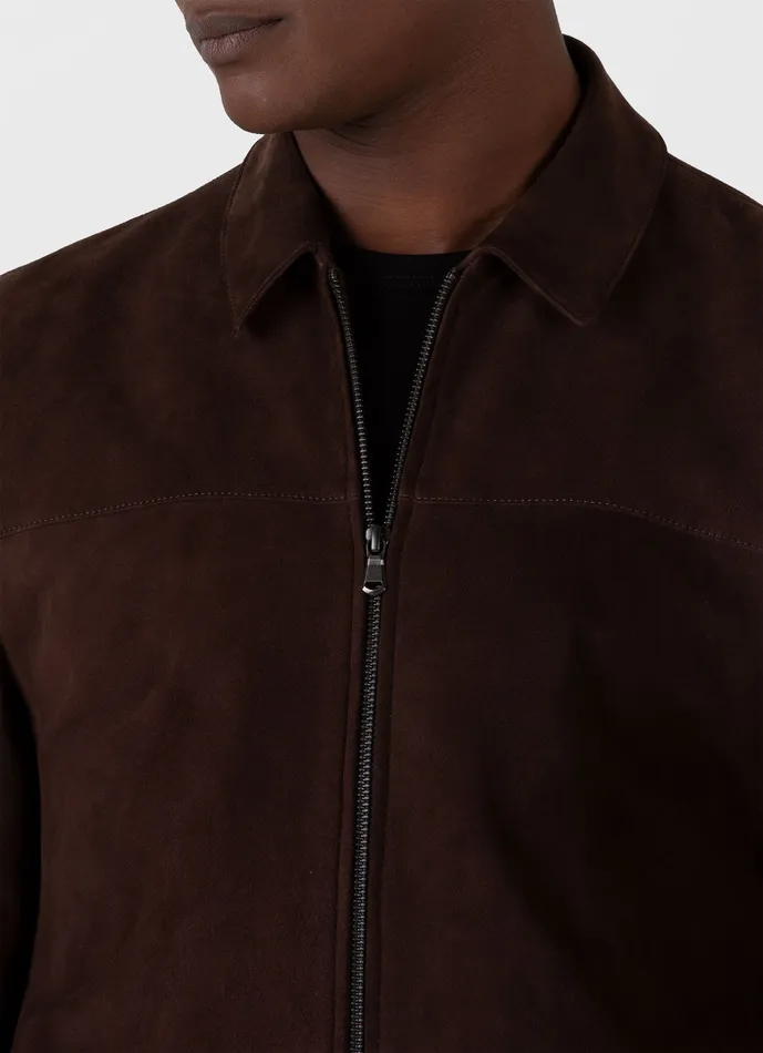 Suede Harrington Jacket Cocoa Men Jackets and Coats ussunspel Suede Harrington Jacket Cocoa Men Jackets and Coats ussunspel