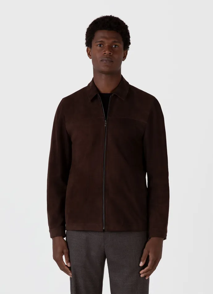 Suede Harrington Jacket Cocoa Men Jackets and Coats ussunspel Suede Harrington Jacket Cocoa Men Jackets and Coats ussunspel