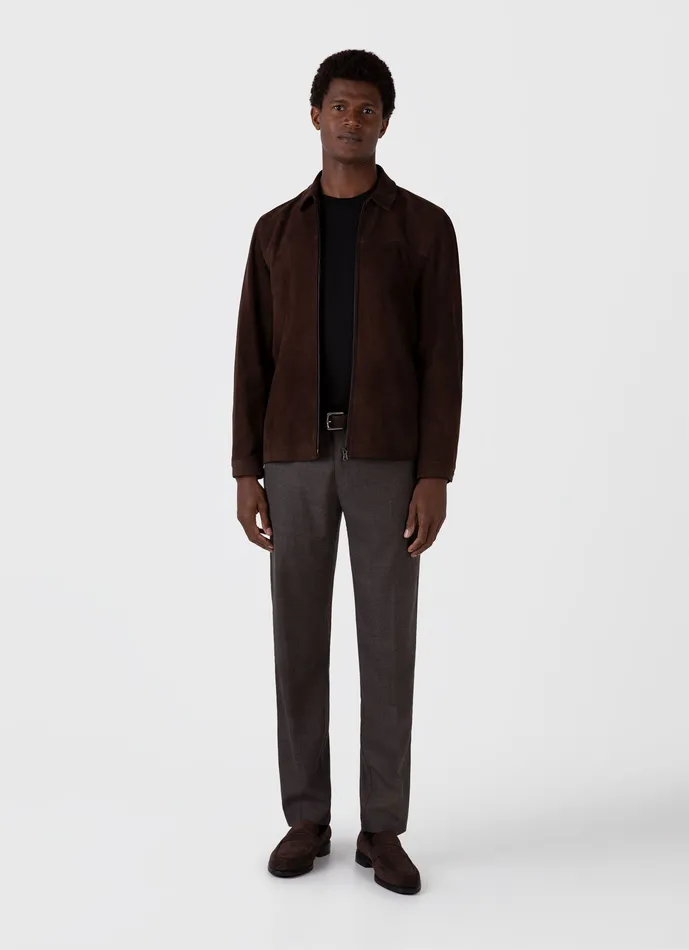 Suede Harrington Jacket Cocoa Men Jackets and Coats ussunspel Suede Harrington Jacket Cocoa Men Jackets and Coats ussunspel