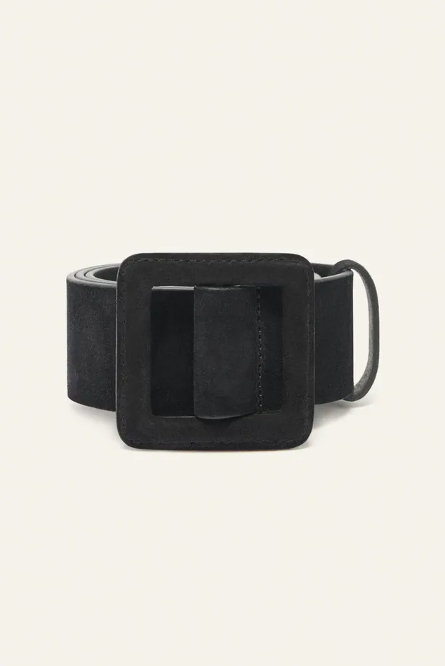Suede Square Buckle Belt Betty Brown Women Baandsh Belts