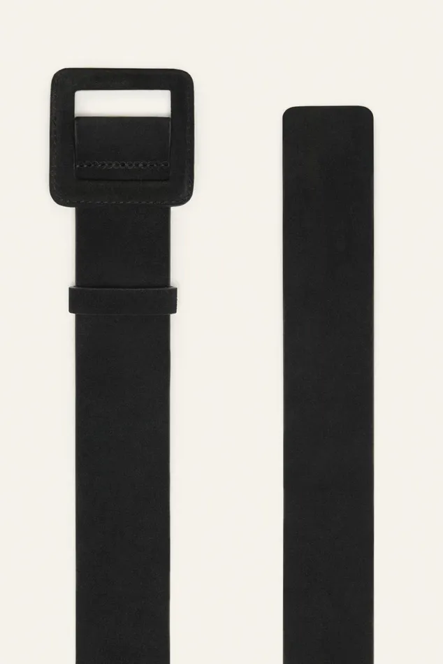 Suede Square Buckle Belt Betty Brown Women Baandsh Belts
