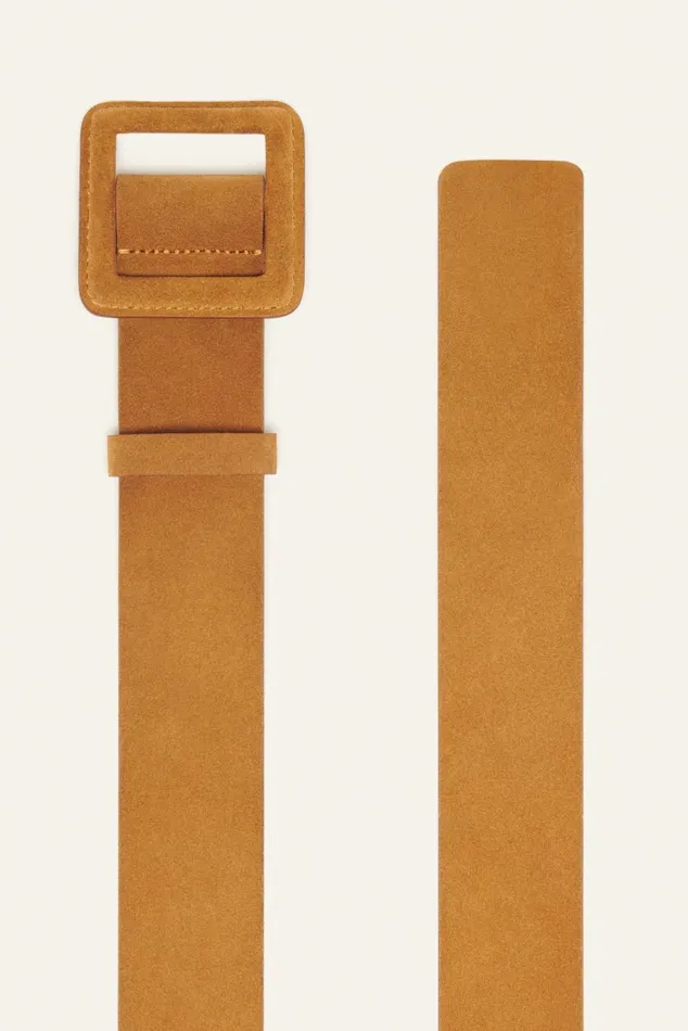 Suede Square Buckle Belt Betty Brown Women Baandsh Belts
