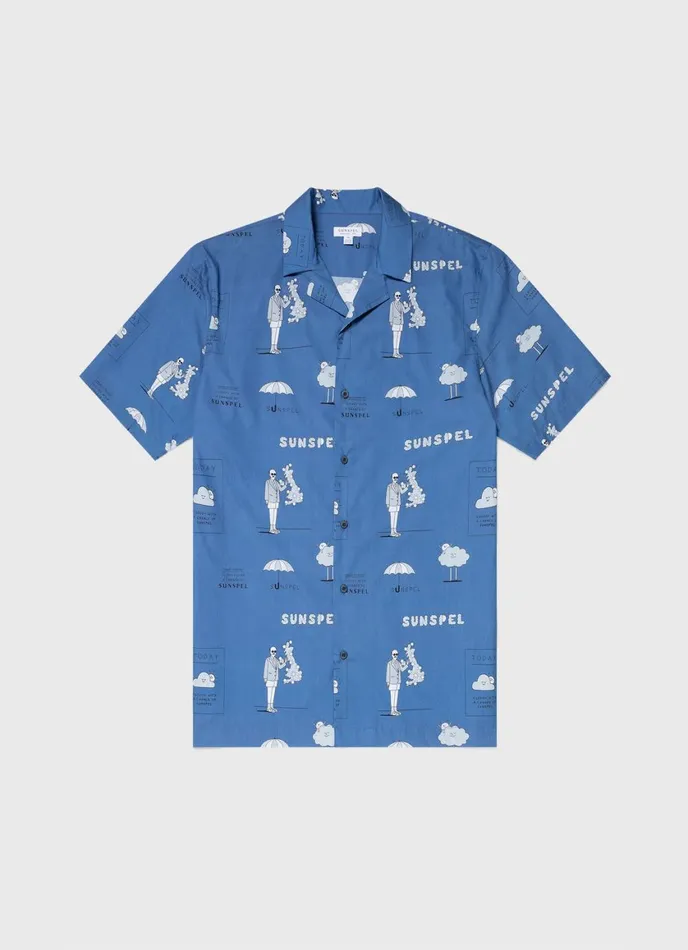Sunspel X Matt Blease Camp Collar Shirt Today039s Forecast Print Men SUNSPEL Shirts