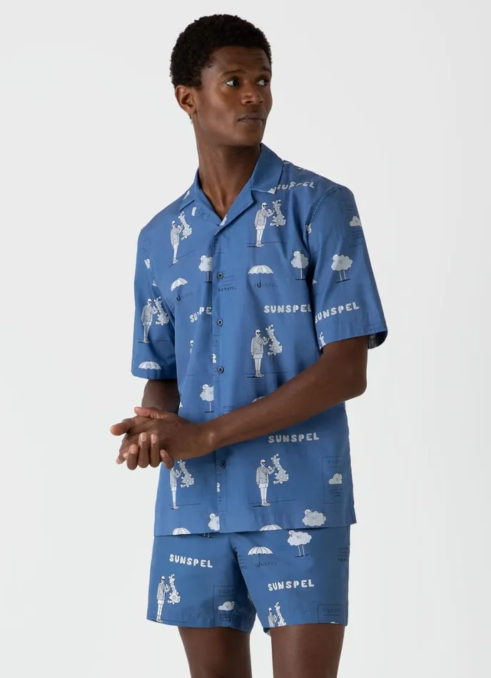 Sunspel X Matt Blease Camp Collar Shirt Today039s Forecast Print Men SUNSPEL Shirts