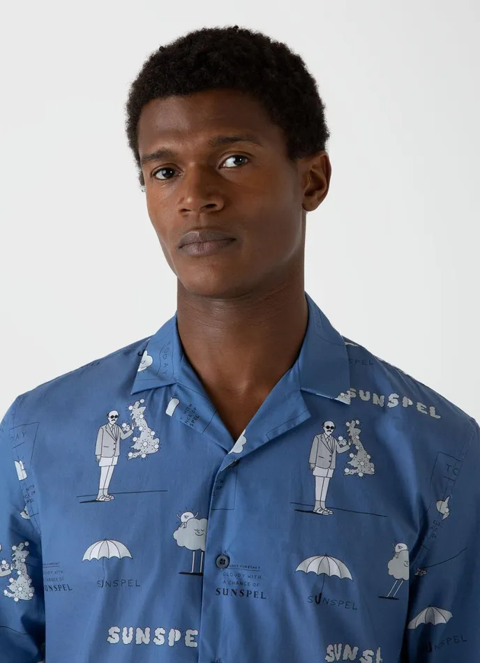 Sunspel X Matt Blease Camp Collar Shirt Today039s Forecast Print Men SUNSPEL Shirts