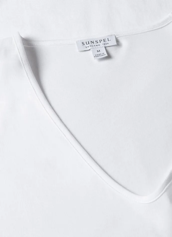Superfine Cotton Underwear VNeck Tshirt White Men SUNSPEL Underwear Tops