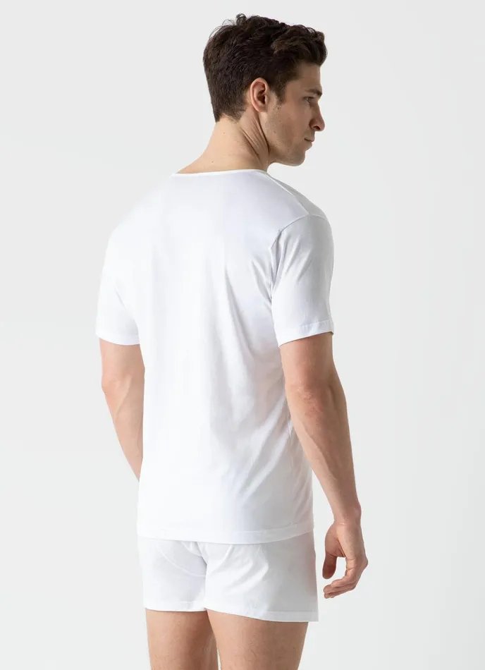 Superfine Cotton Underwear VNeck Tshirt White Men SUNSPEL Underwear Tops