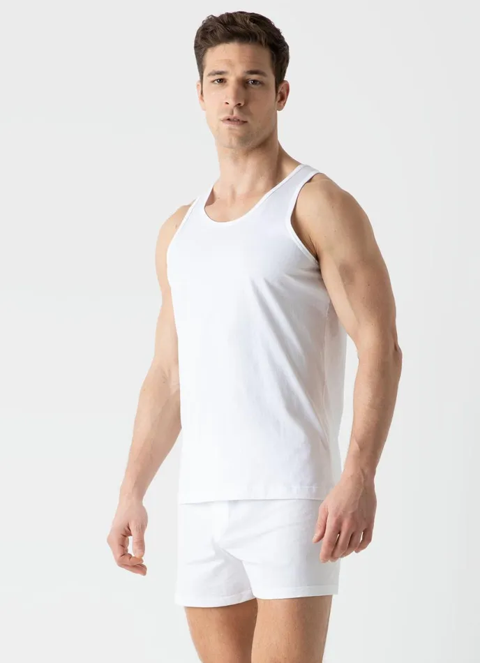 Superfine Cotton Underwear Vest White Men SUNSPEL Underwear Tops