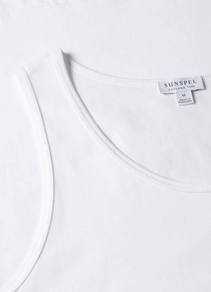 Superfine Cotton Underwear Vest White Men SUNSPEL Underwear Tops