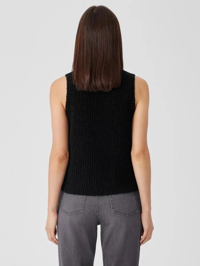 Sweaters and Cardigans Women Eileen Fisher Cotton Fluff Crew Neck Top Black