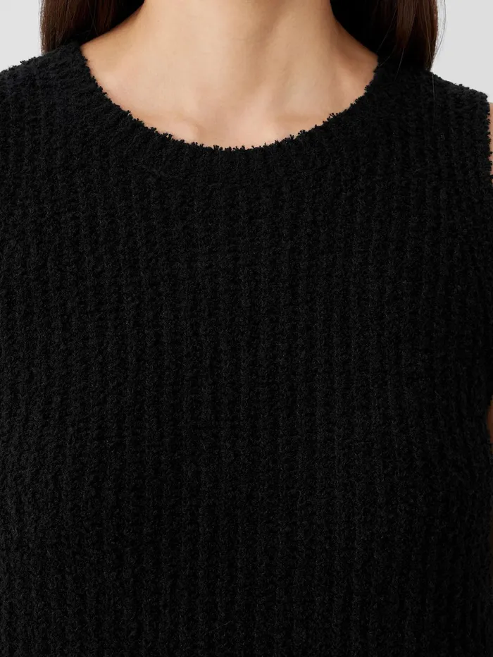 Sweaters and Cardigans Women Eileen Fisher Cotton Fluff Crew Neck Top Black