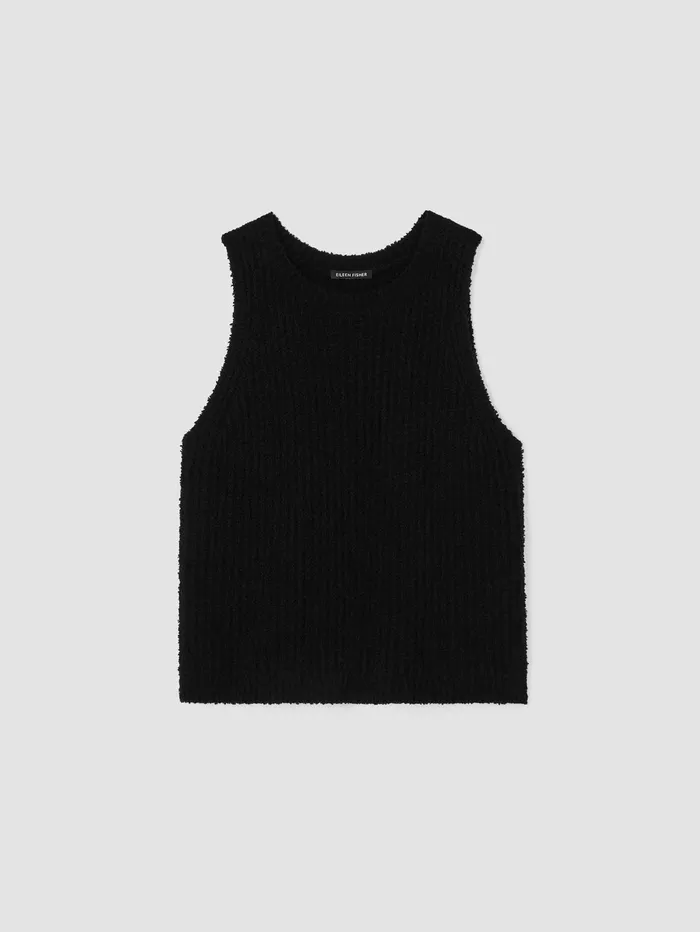 Sweaters and Cardigans Women Eileen Fisher Cotton Fluff Crew Neck Top Black