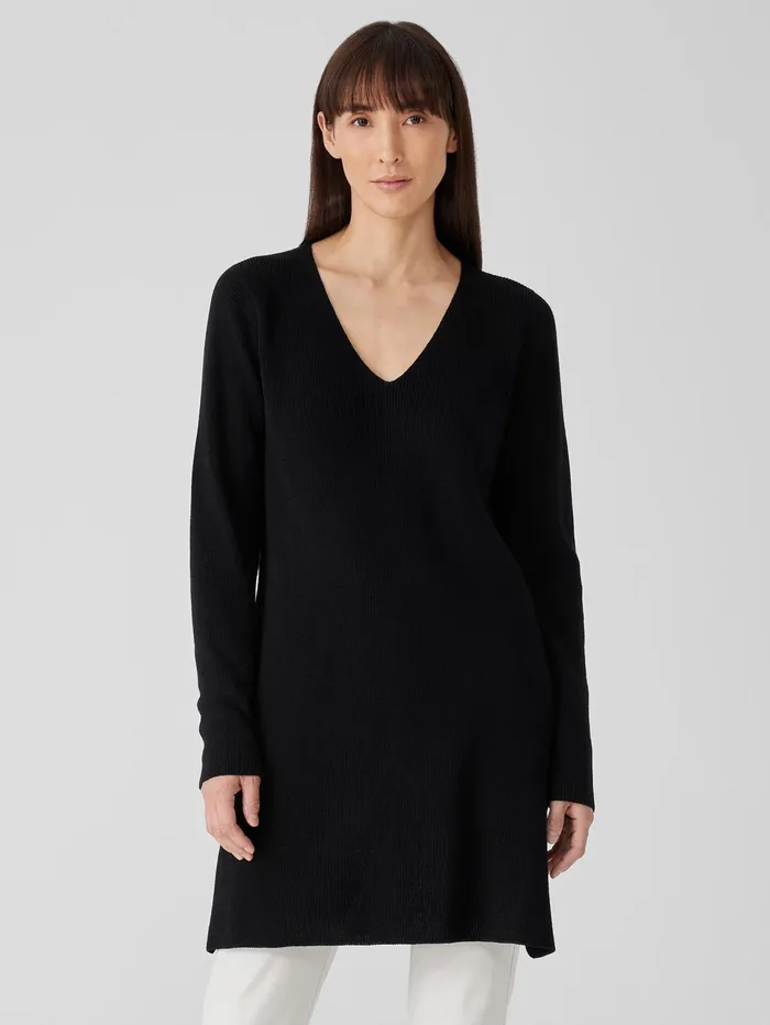 Sweaters and Cardigans Women Eileen Fisher Peruvian Organic Cotton Crepe VNeck Long Top Black Sweaters and Cardigans Women Eileen Fisher Peruvian Organic Cotton Crepe VNeck Long Top Black