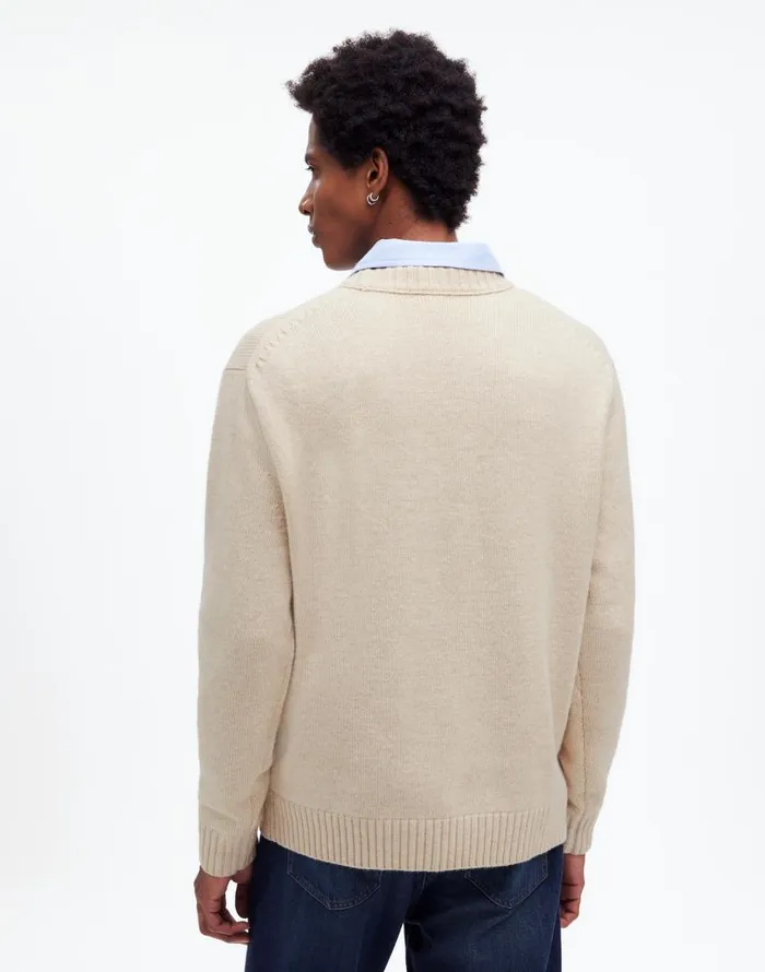 Sweaters Men Madewell Crewneck Sweater In SoftWool Heather Cream