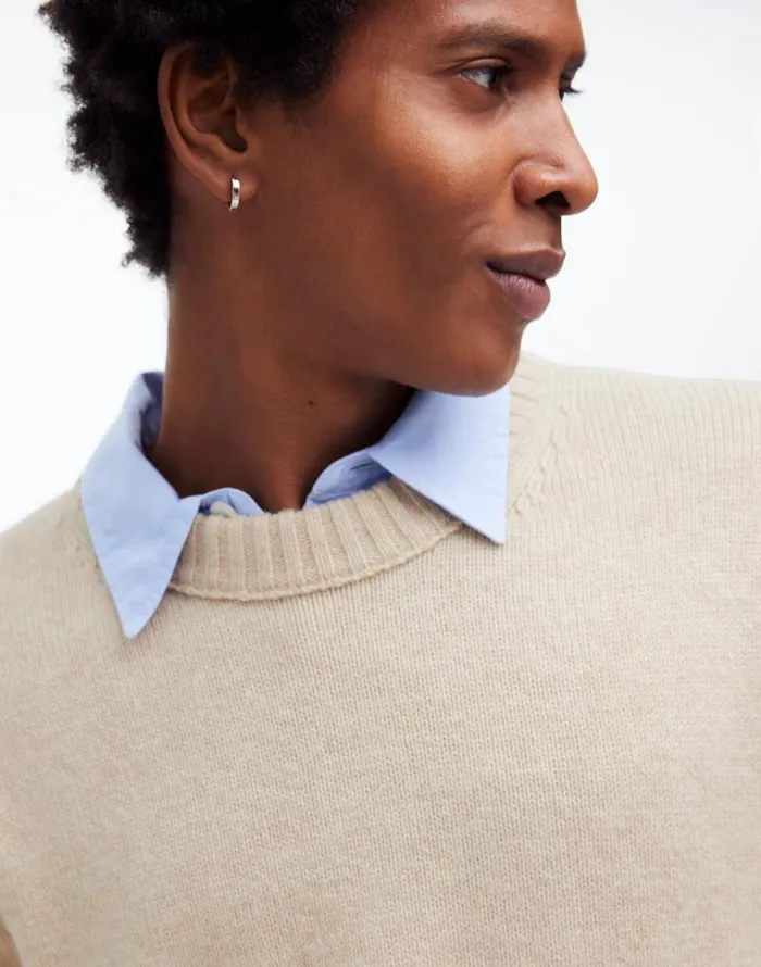 Sweaters Men Madewell Crewneck Sweater In SoftWool Heather Cream