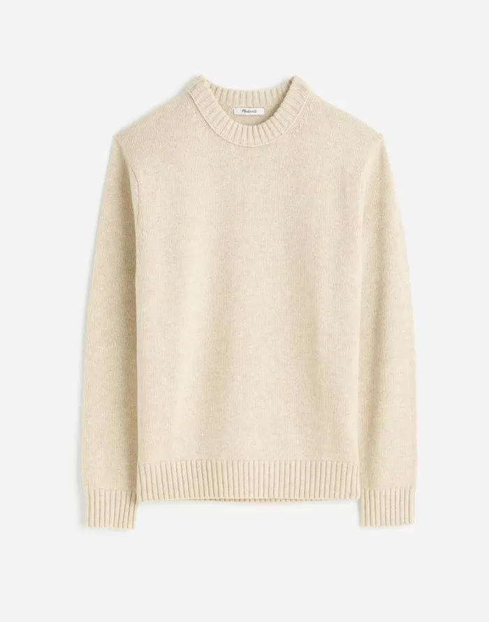 Sweaters Men Madewell Crewneck Sweater In SoftWool Heather Cream