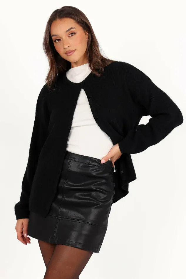Sweaters Petal and Pup Women Astor Classic Button Up Cardigan Black